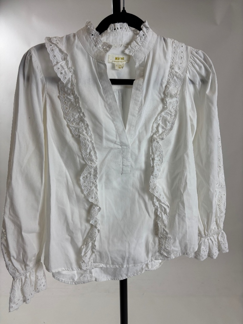 Ruffled high collar blouse